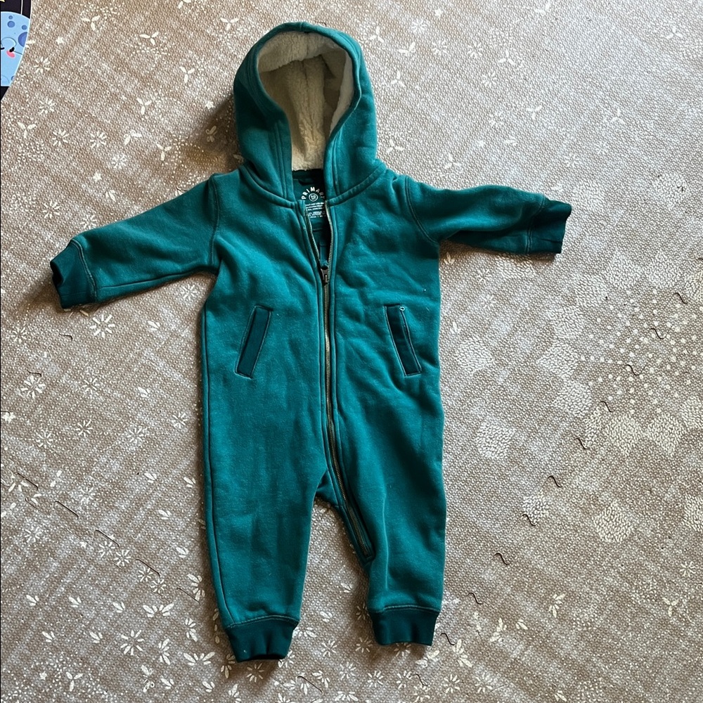 Primary Teal Hooded Kids One Piece